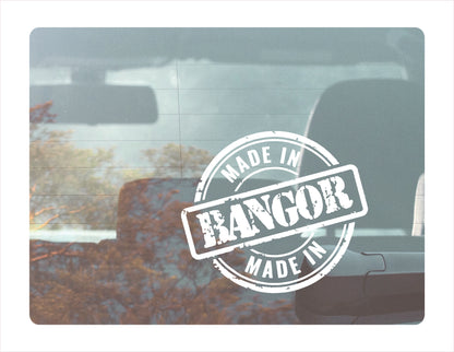 Made in Bangor Maine Usa decal sticker white decal