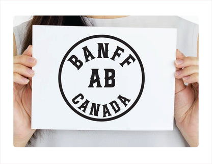 Banff Alberta Canada Black Decal Sticker