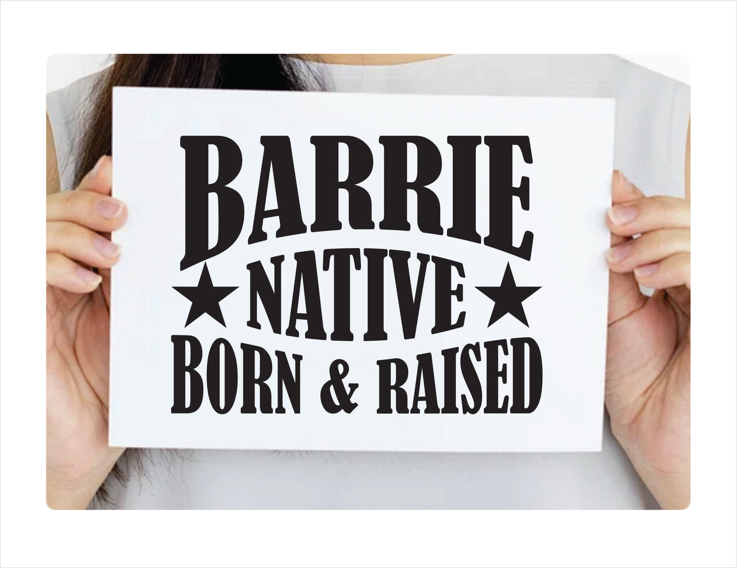 Barrie Native Born Raised Ontario Canada Black Decal Sticker