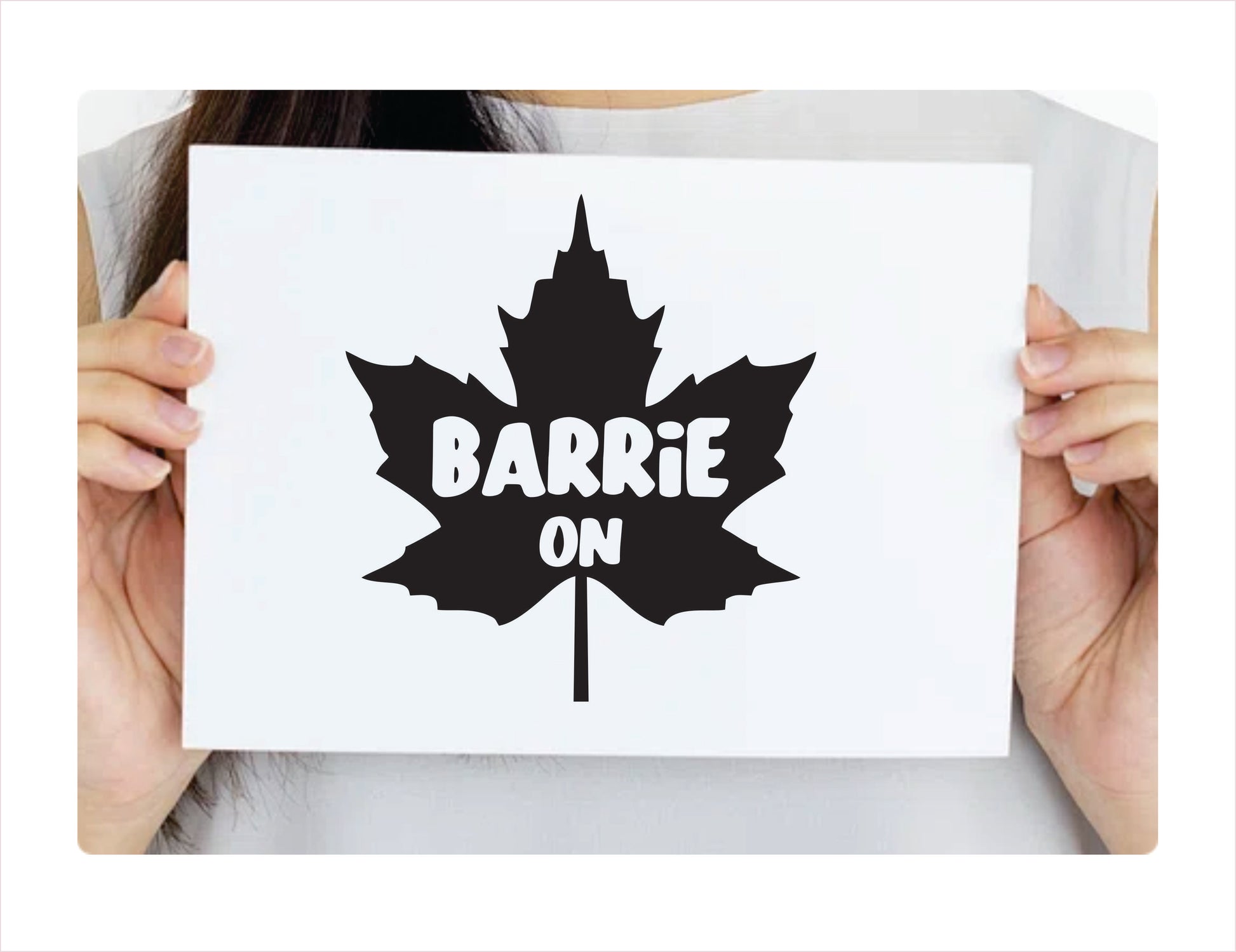 Barrie Ontario maple leaf Canada Black Decal Sticker