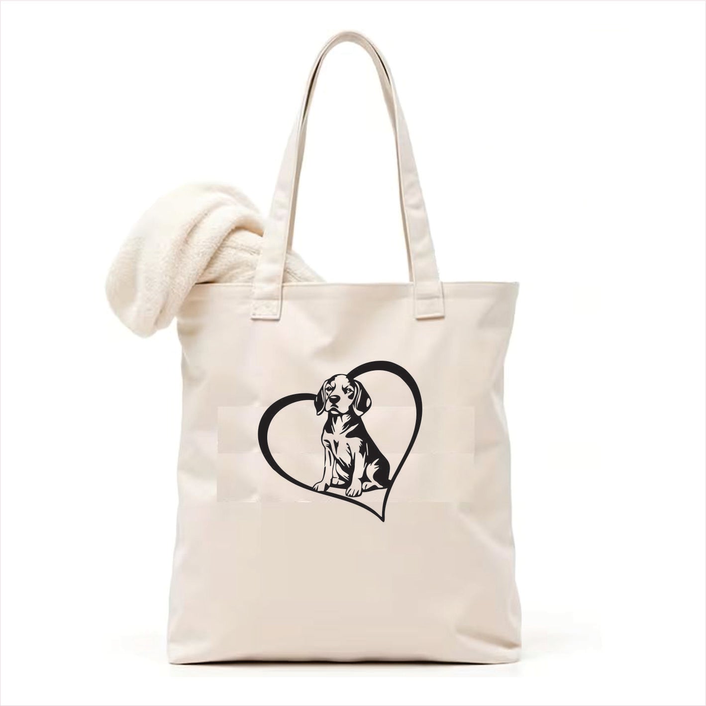 Beagle heart tote bag 3