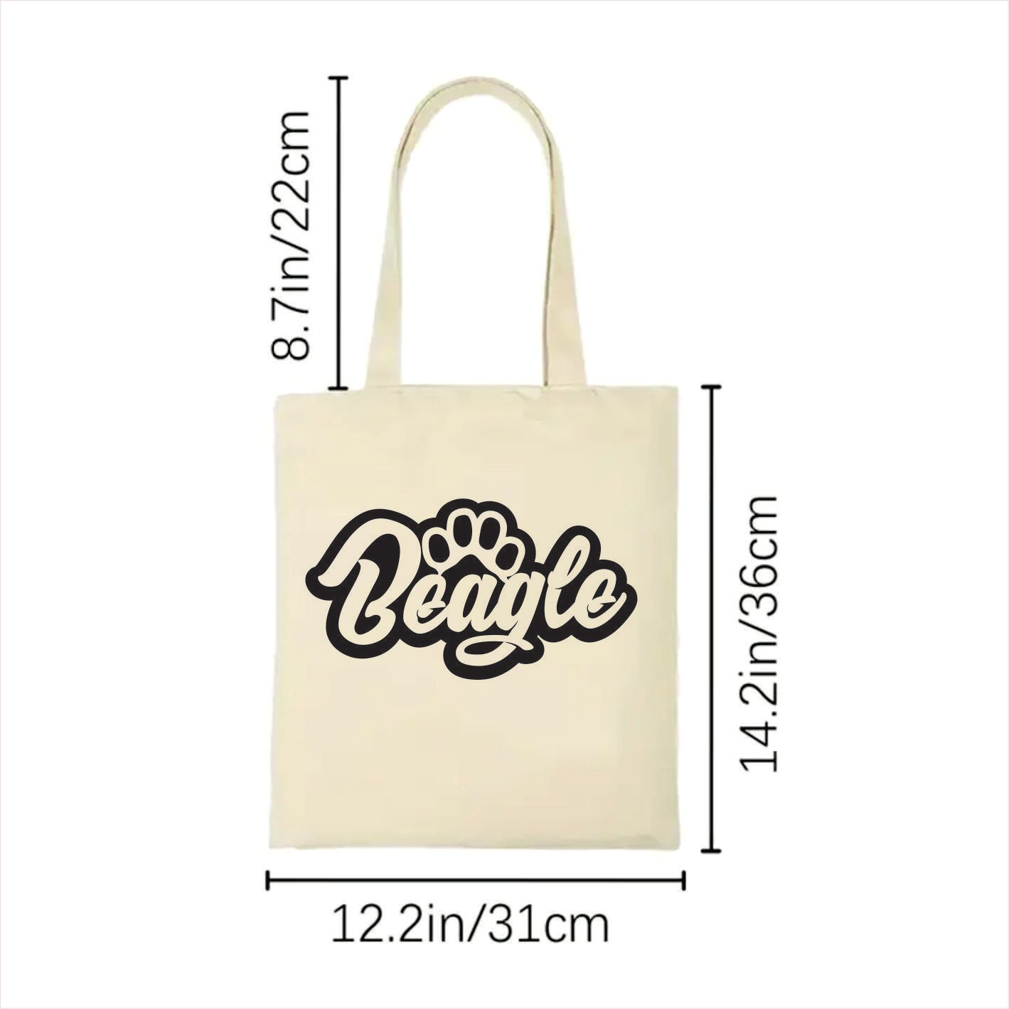 Beagle dog paw tote bag 2
