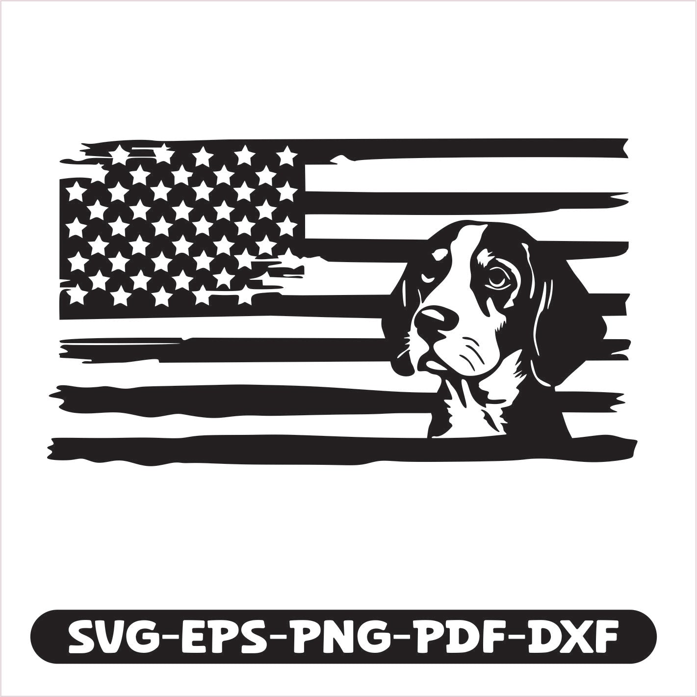 Beagle Dog USA SVG EPS PNG PDF DXF Cutting
