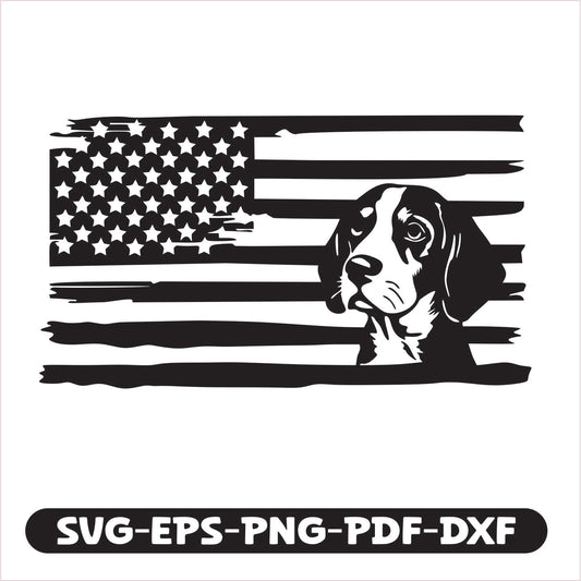 Beagle Dog USA SVG EPS PNG PDF DXF Cutting