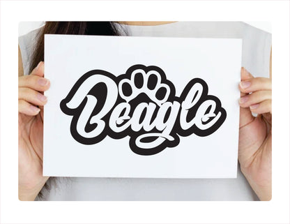 Beagle Paw Black Vinyl Decal Sticker