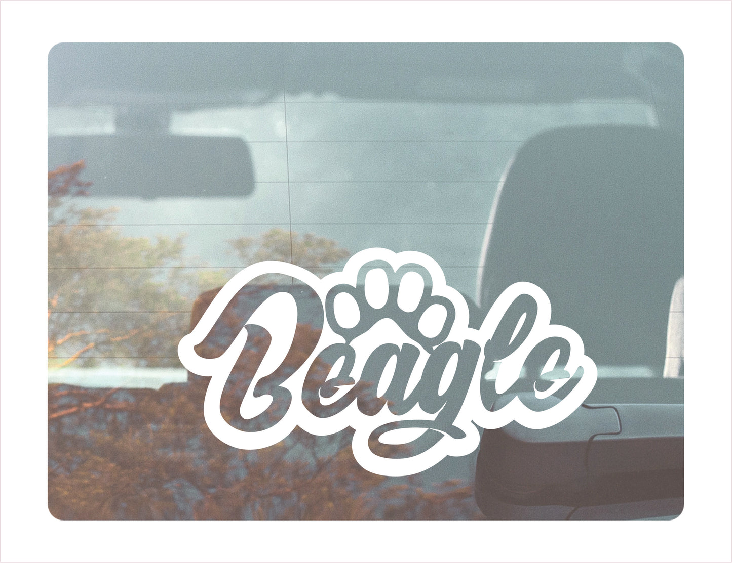 Beagle Paw White Vinyl Decal Sticker