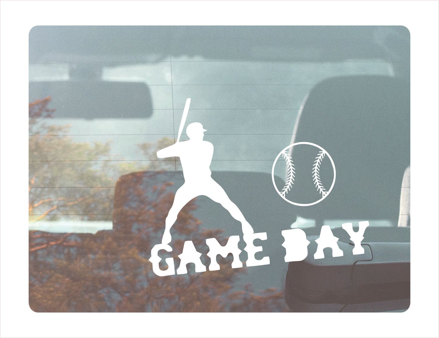 Game day baseball vinyl decal  FREE shipping