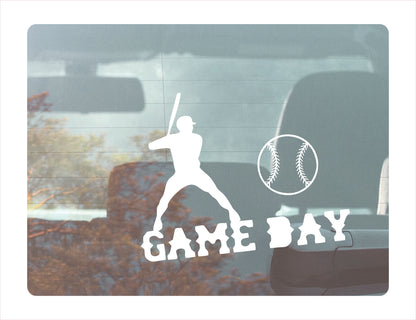 Game day baseball vinyl decal  FREE shipping