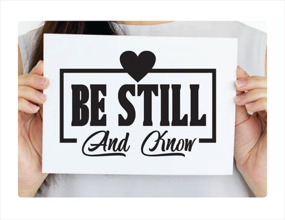 Be still and know black decal sticker