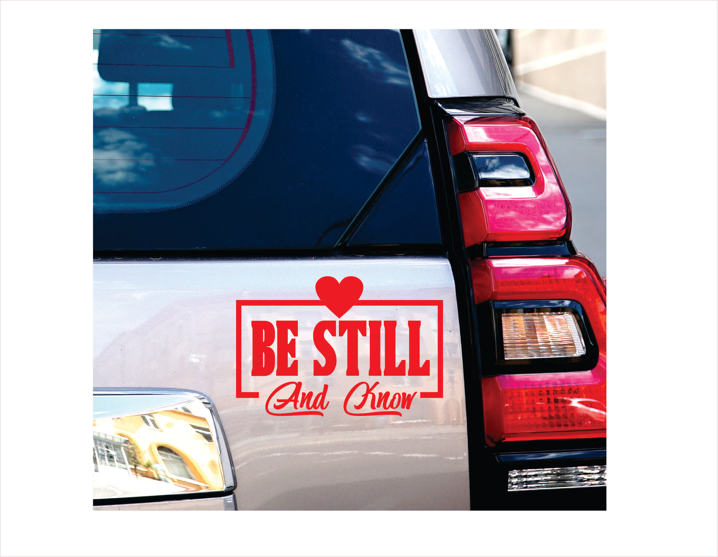 Be still and know red decal sticker