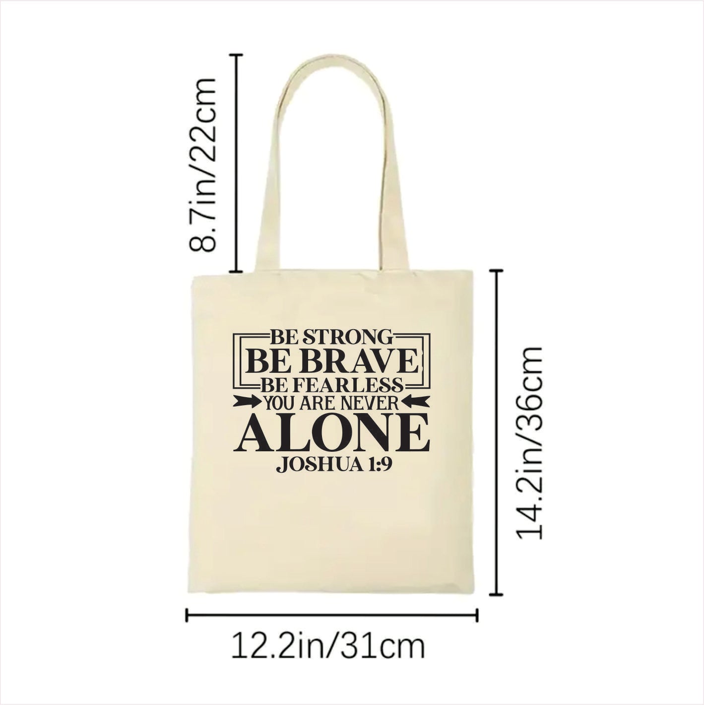 Be strong be brave be fearless you are never alone canvas tote bag 2