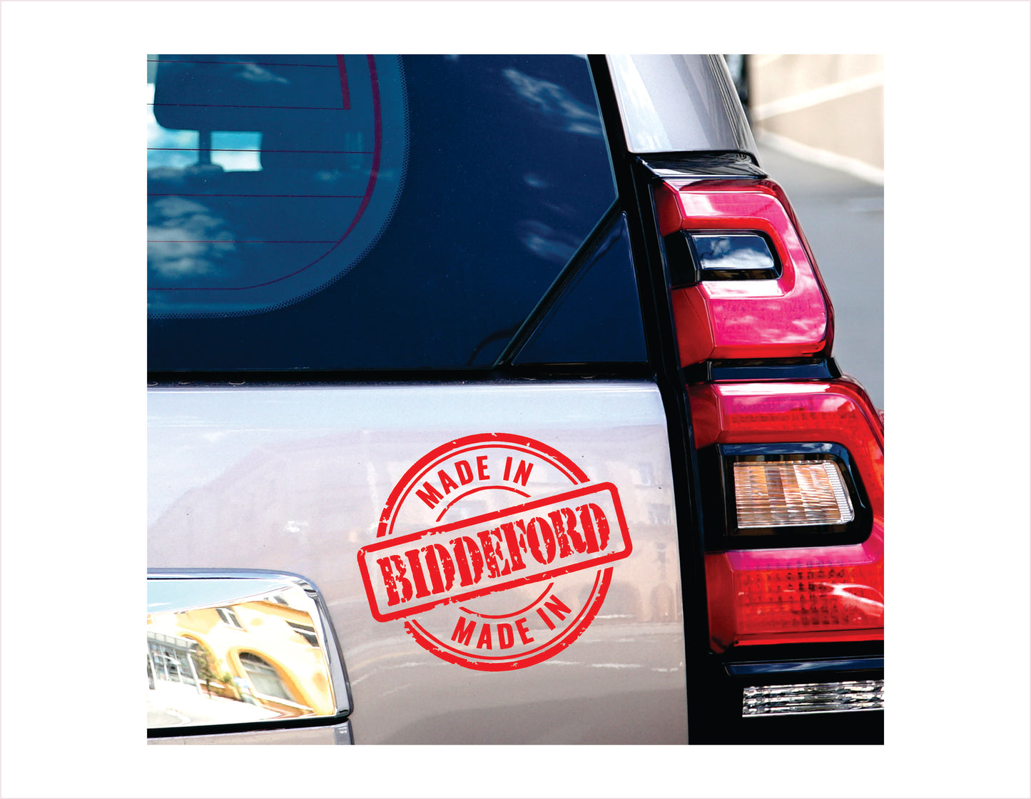 Made in Biddeford Maine Usa decal sticker red decal