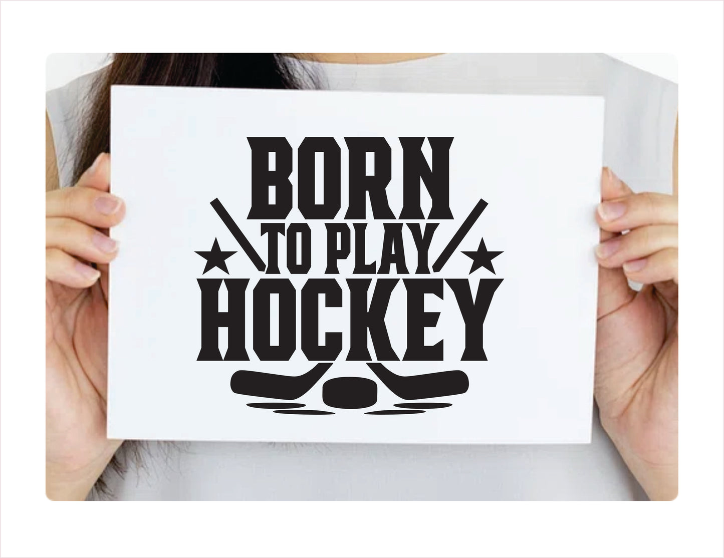 Bord to play hockey Black Decal Sticker