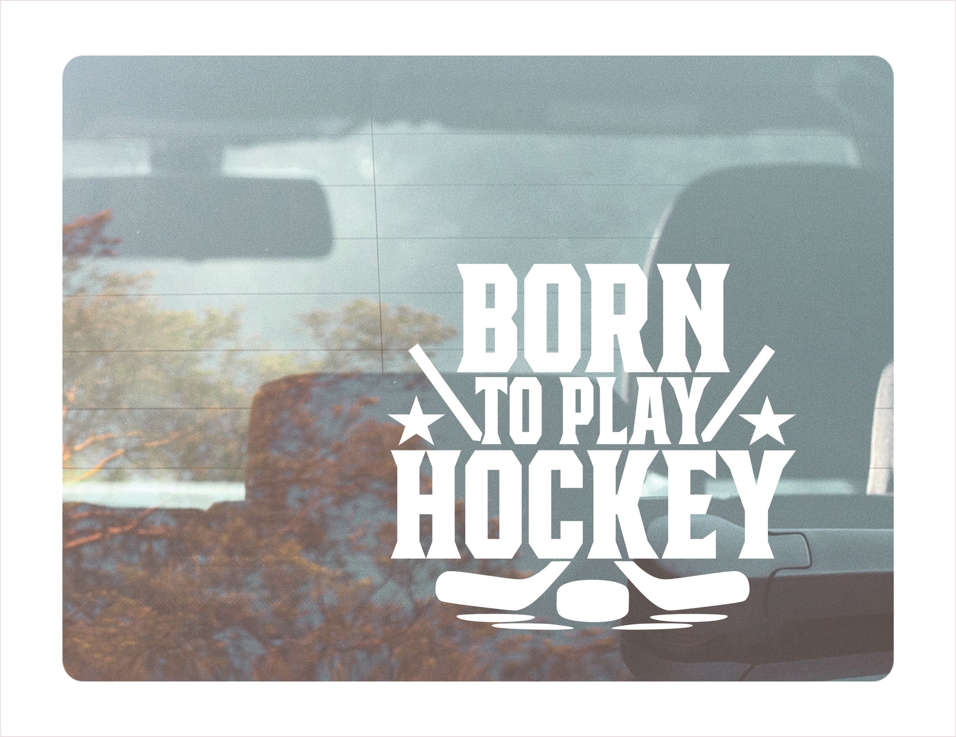 Bord to play hockey White Decal Sticker