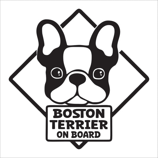 Boston Terrier on board Decal Sticker