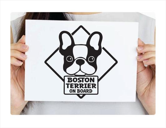 Boston Terrier on board Decal Sticker  FREE shipping
