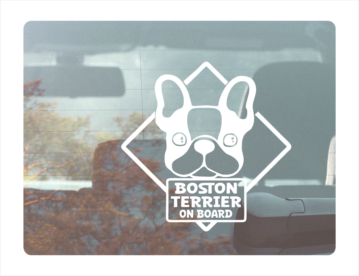 Boston Terrier on board Decal Sticker  FREE shipping