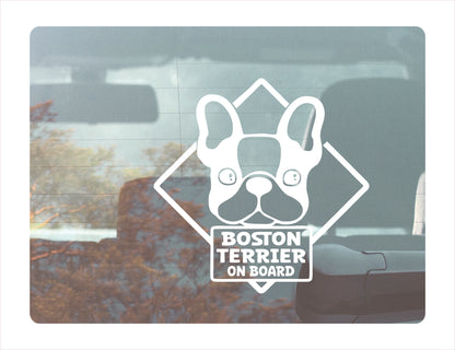 Boston Terrier on board Decal Sticker  FREE shipping