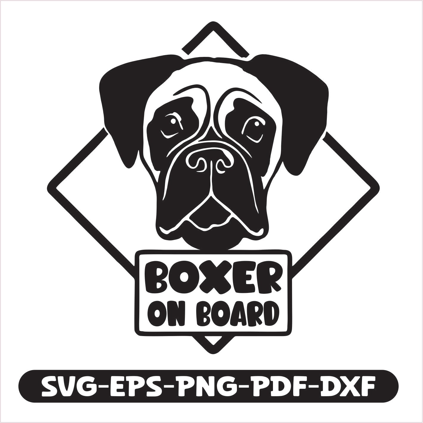 Boxer on board SVG EPS PNG PDF DXF Cutting File