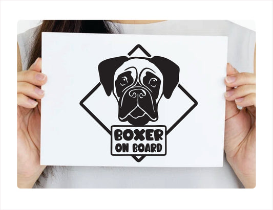 Boxer on board Decal Sticker  FREE shipping