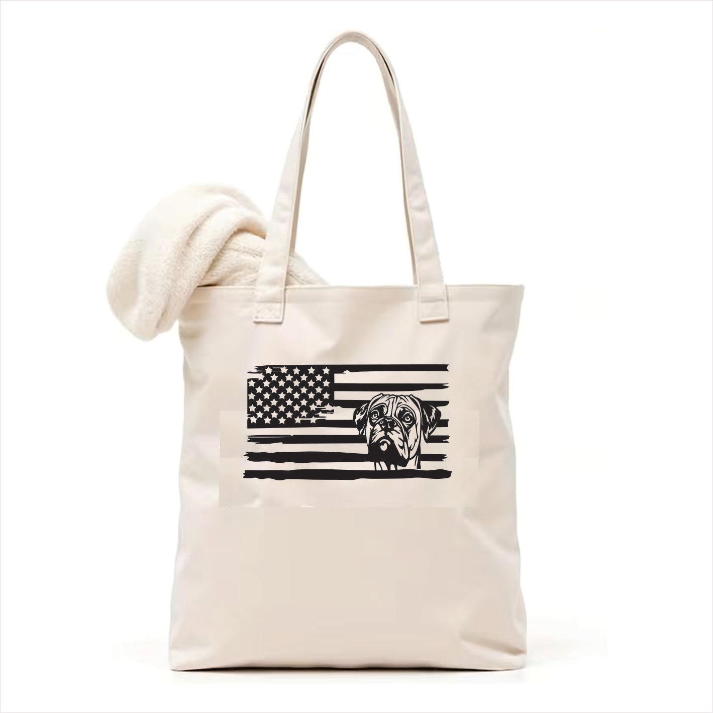 Boxer dog tote bag usa 3