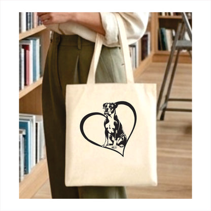 Boxer heart tote bag 1