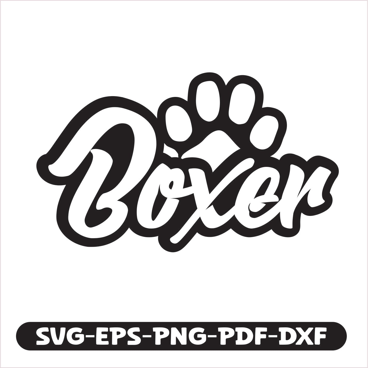 Boxer paw SVG EPS PNG PDF DXF Cutting