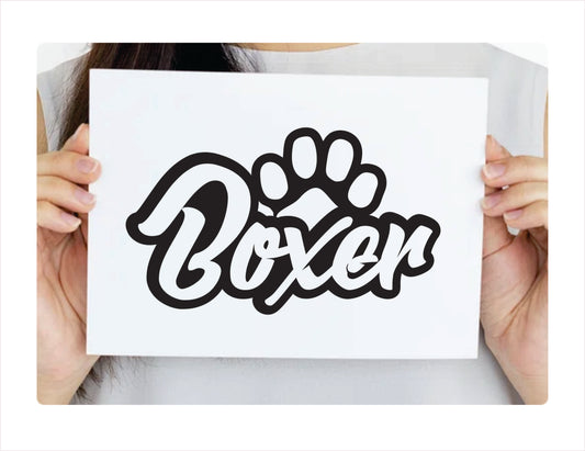 Boxer Paw Black Vinyl Decal Sticker