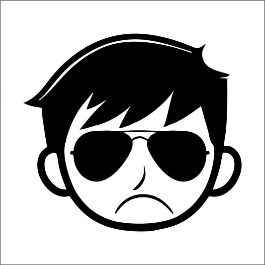 Cool guy with glasses, dude with glasses vinyl decal  FREE shipping