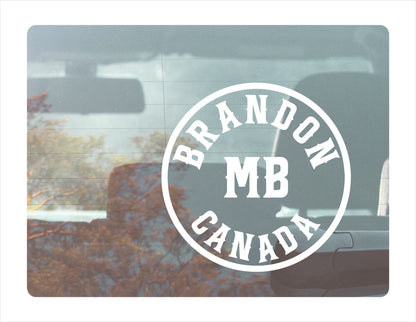 Brandon Manitoba Canada White Decal Sticker 