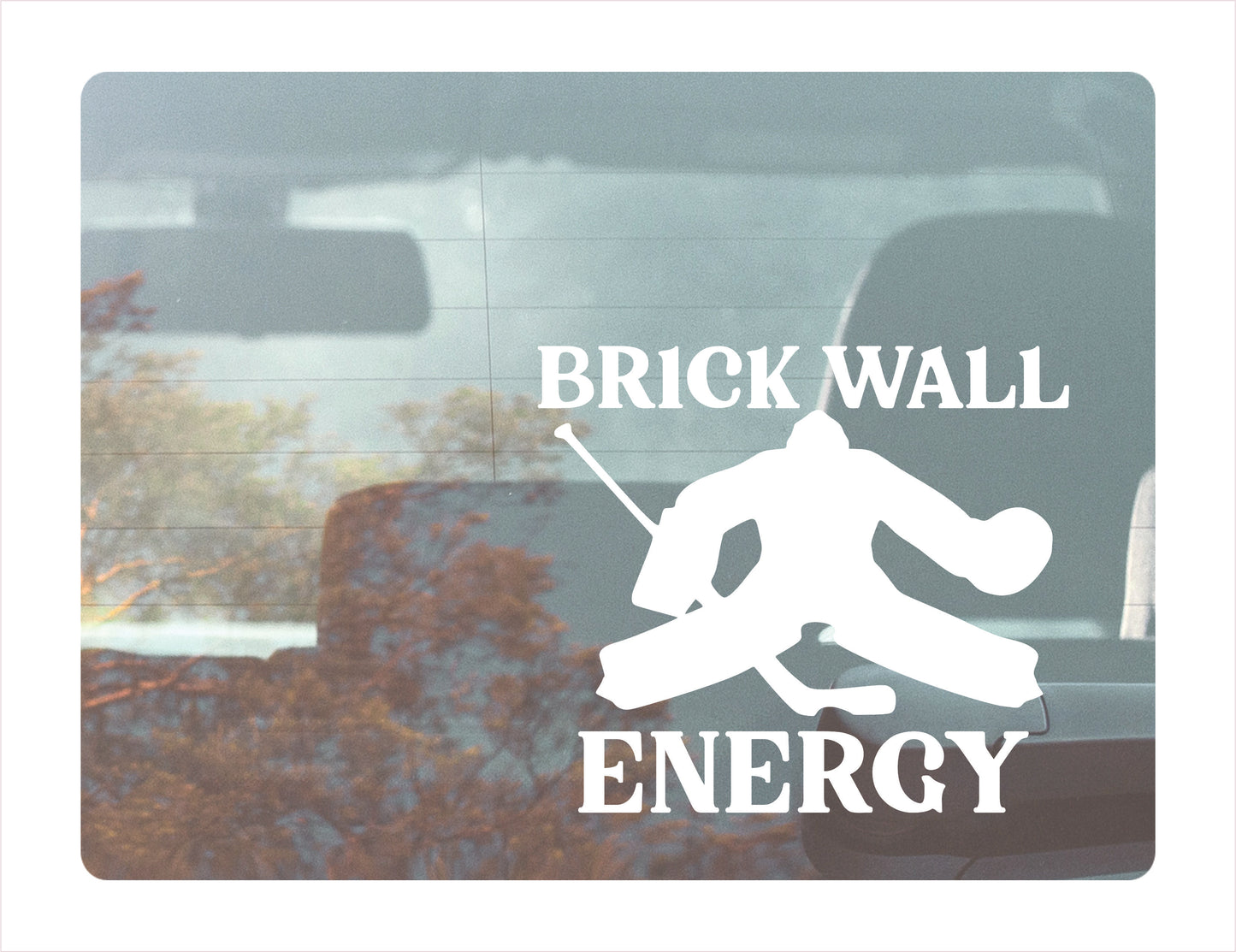 Brick Wall Energy Hockey White Decal Sticker