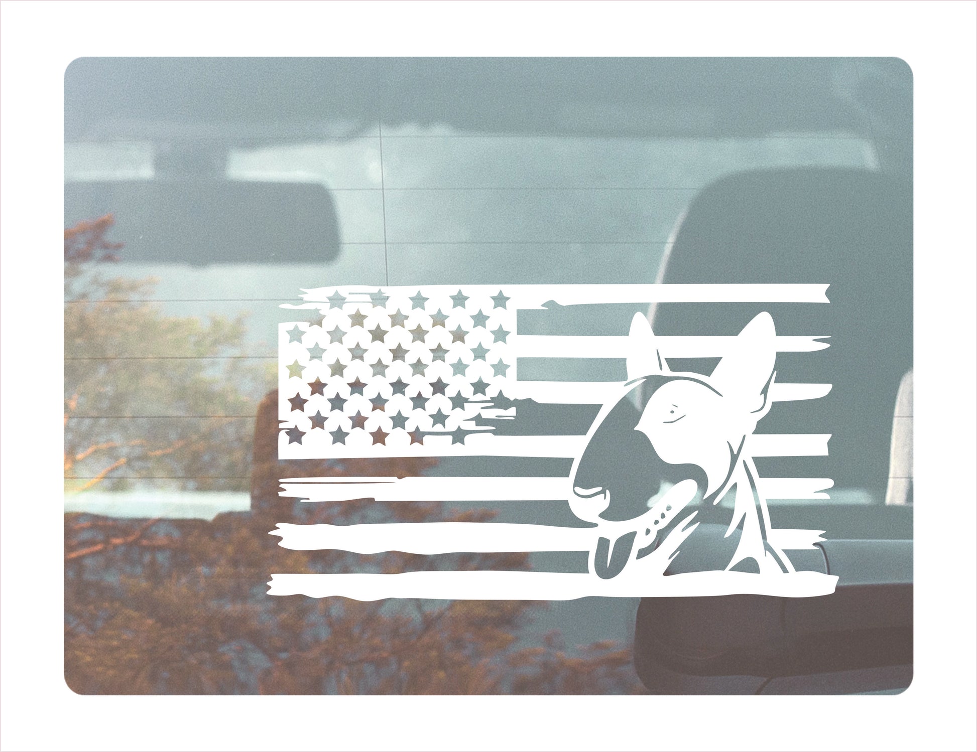 Bull Terrier Dog USA White Decal Sticker