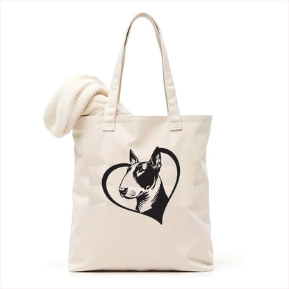 Bull terrier heart tote bag 3