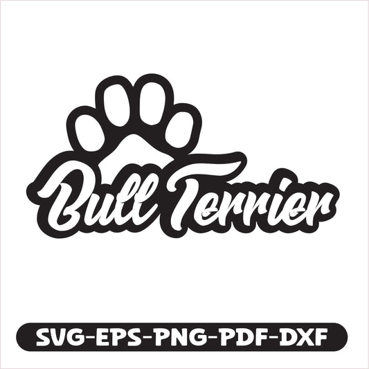 Bull Terrier paw SVG EPS PNG PDF DXF Cutting