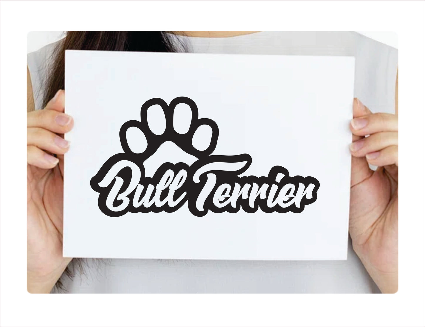 Bull Terrier Paw Black Vinyl Decal Sticker