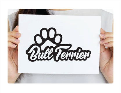 Bull Terrier Paw Black Vinyl Decal Sticker