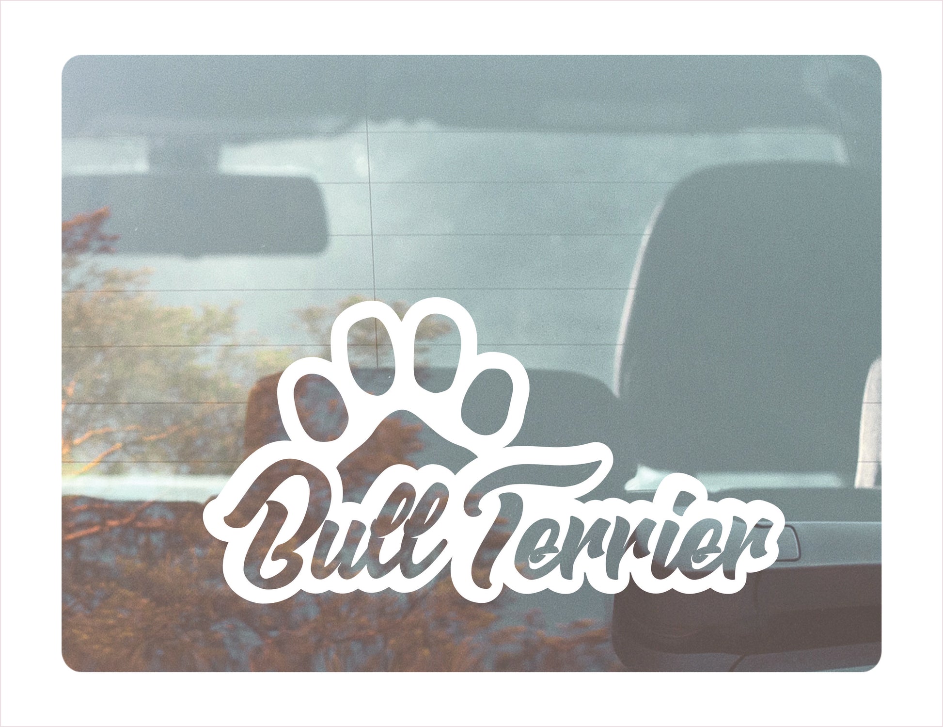 Bull Terrier Paw White Vinyl Decal Sticker