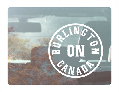 Burlington Ontario Canada White Decal Sticker