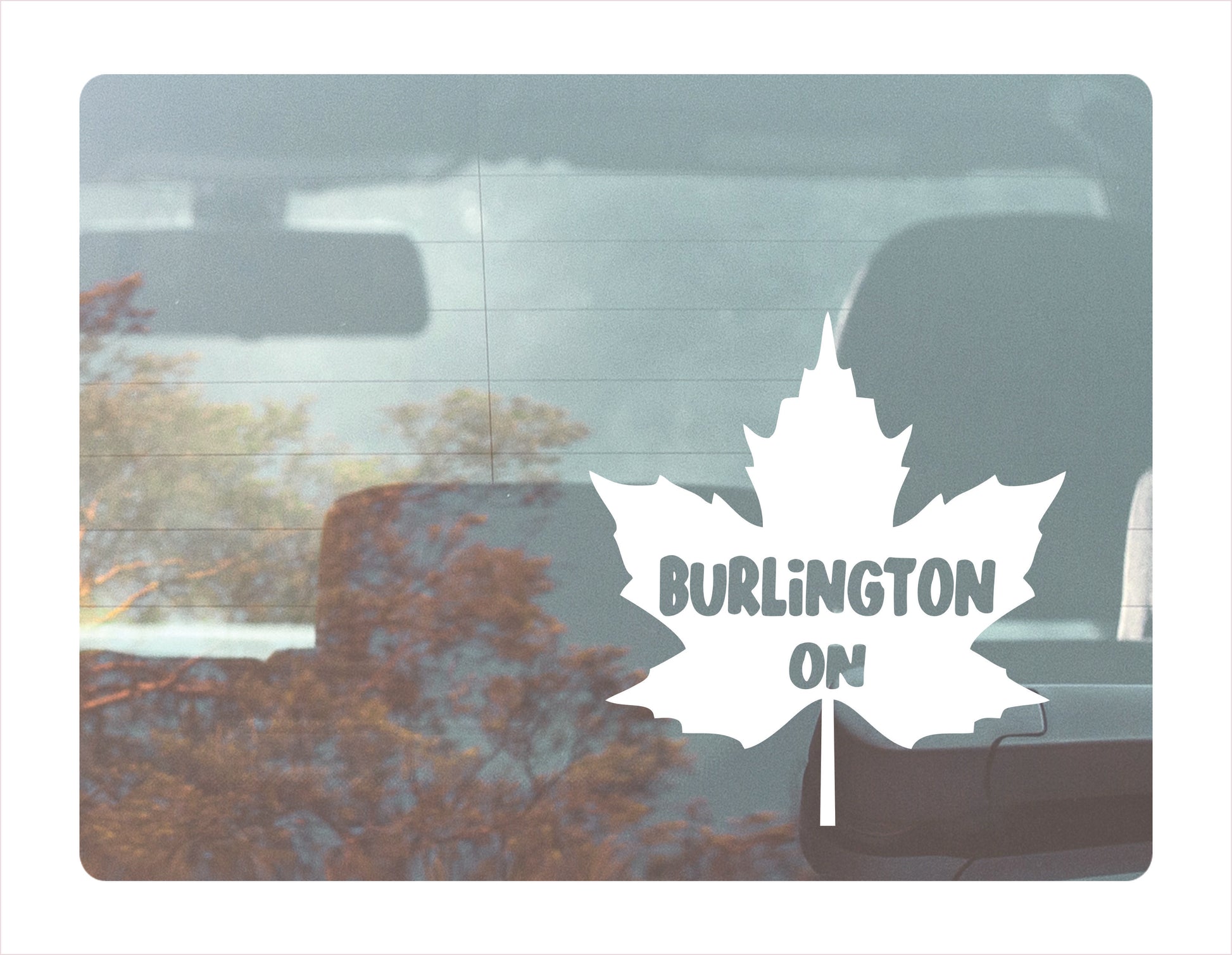 Burlington Ontario maple leaf Canada White Decal Sticker