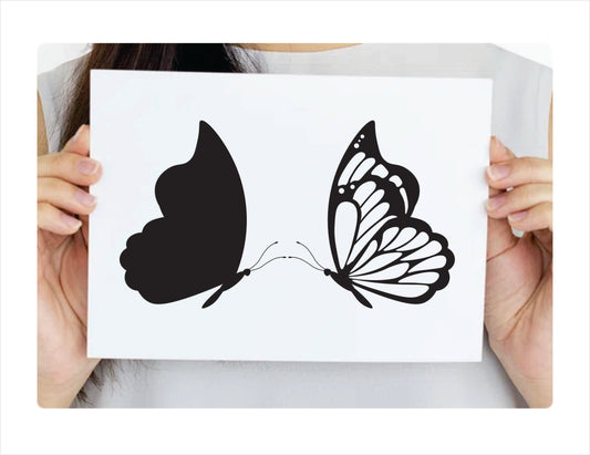 Minimalist Butterflies silhouette and hollow butterfly Vinyl Decal Sticker  FREE shipping