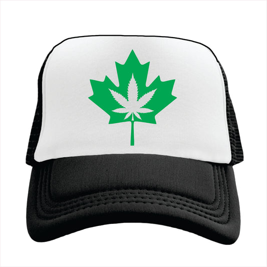 Cannabis Canadian Symbol Trucker Hat Cap