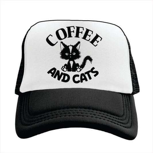 COFFEE AND CATS Trucker Hat Cap