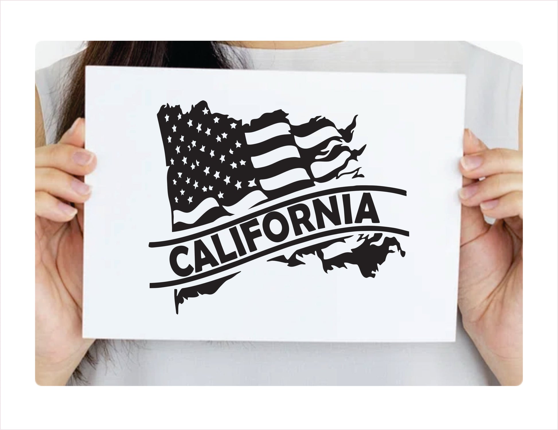 California State Usa Black Decal Sticker