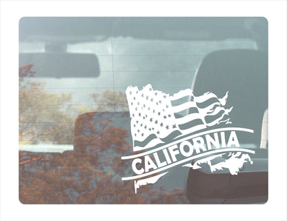 California State Usa White Decal Sticker