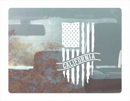 California Flag Usa White Decal Sticker