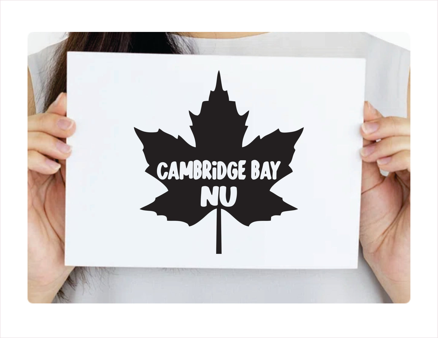 Cambridge Bay Nunavut maple leaf Canada Black Decal Sticker