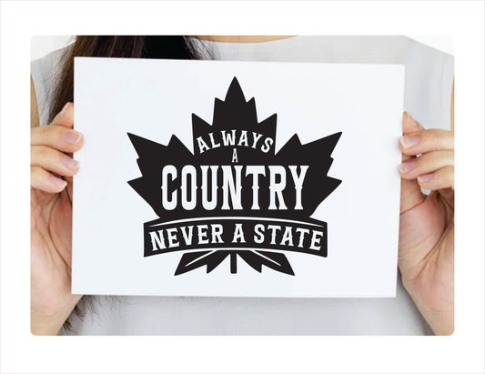 Always a country never a state Decal Sticker - FREE shipping
