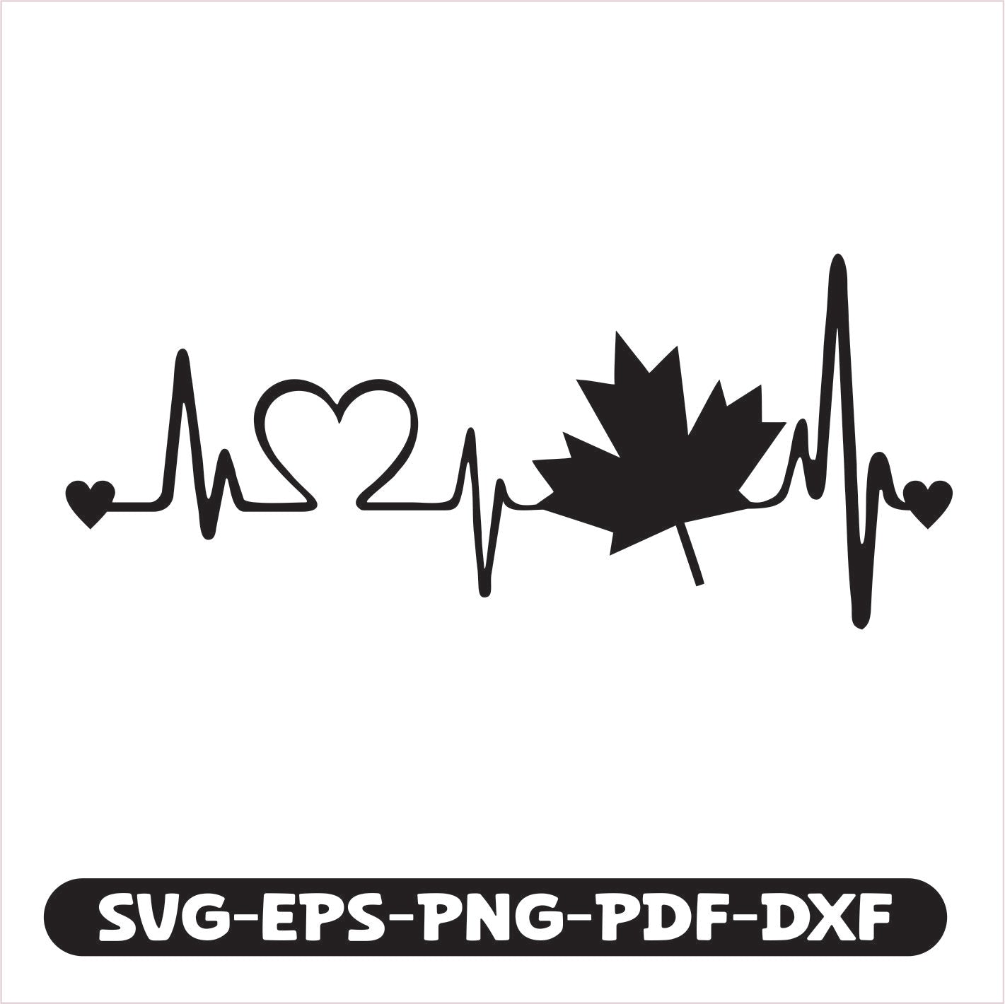 Canada Heartbeat SVG EPS PNG PDF DXF Cutting