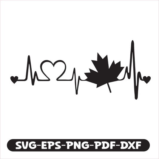 Canada Heartbeat SVG EPS PNG PDF DXF Cutting