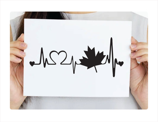 Canada Heartbeat Black Vinyl Decal Sticker